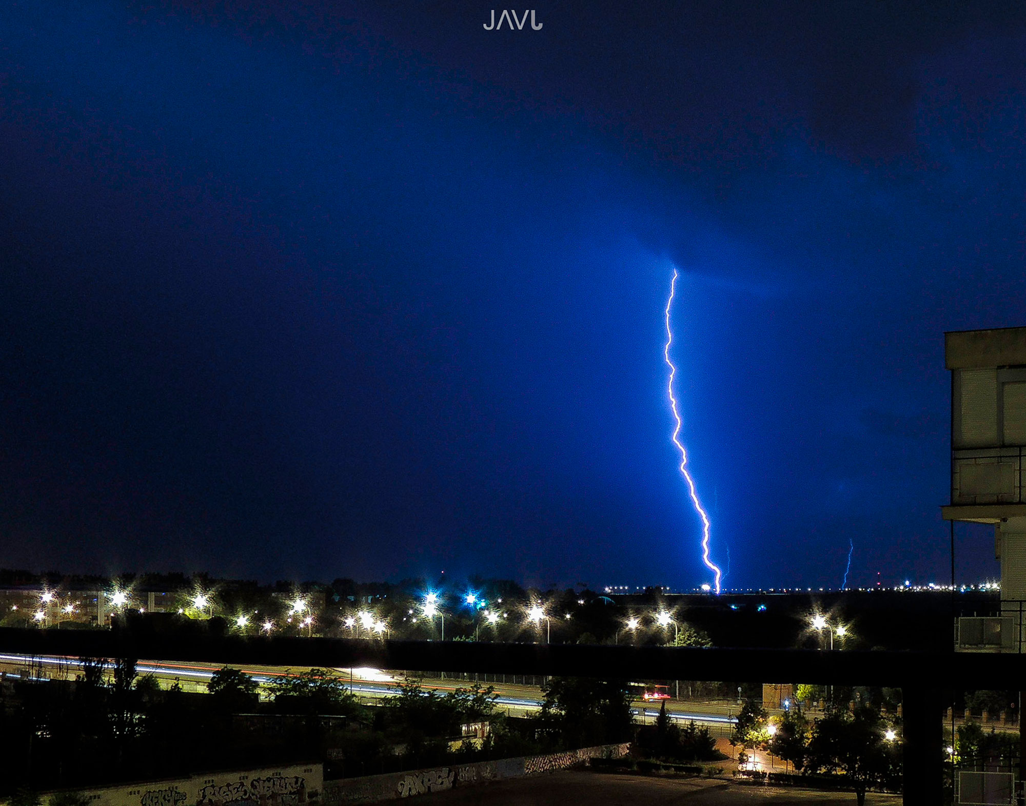 Rayo en una tormenta de verano